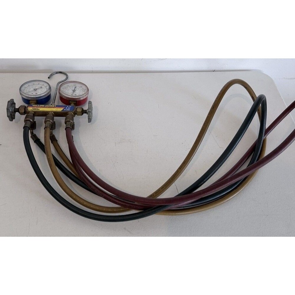 Yellow Jacket Ritchie R-12 R-22 R-502 HVAC Test and Charging Manifold Gauge Set - Picture 3 of 3